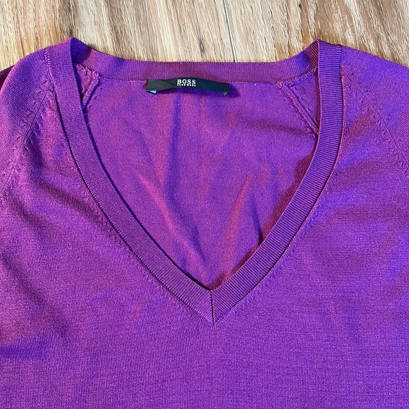 Purple BOSS Hugo Boss V Neck - Picture 3 of 3